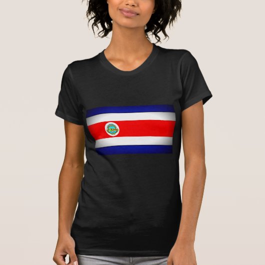 Gestormde Costa Rica-vlag T-shirt (Voorkant)