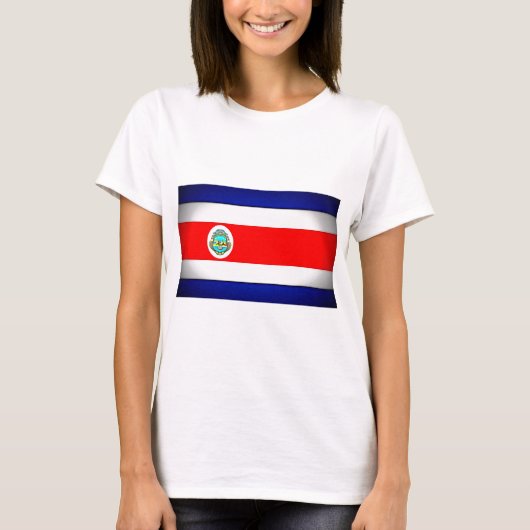 Gestormde Costa Rica-vlag T-shirt (Voorkant)
