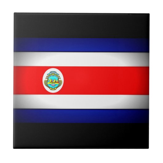 Gestormde Costa Rica-vlag Tegeltje (Voorkant)