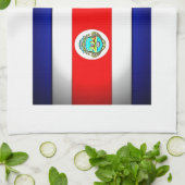 Gestormde Costa Rica-vlag Theedoek (Gevouwen)