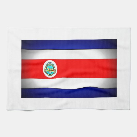 Gestormde Costa Rica-vlag Theedoek (Horizontaal)