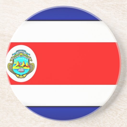 Gestormde Costa Rica-vlag Zandsteen Onderzetter (Voorkant)