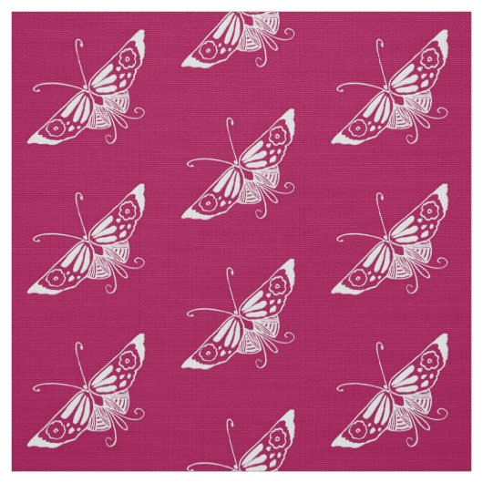 Gestormde Deco Butterfly, Magenta Stof (Swatch)