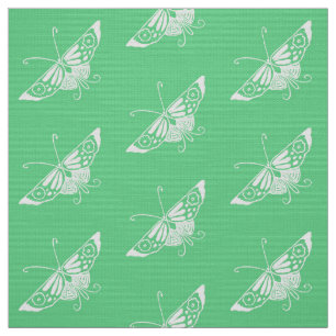 Gestormde Deco Butterfly, Mint Green Stof
