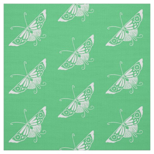 Gestormde Deco Butterfly, Mint Green Stof (Swatch)