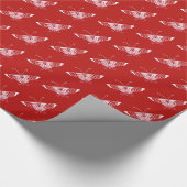 Gestormde Deco-vlinder - Chinees rood Cadeaupapier (Hoek)