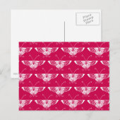 Gestormde Deco-vlinder - fuchsia roze Briefkaart (Voorkant / Achterkant)