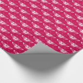 Gestormde Deco-vlinder - fuchsia roze Cadeaupapier (Hoek)