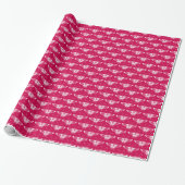 Gestormde Deco-vlinder - fuchsia roze Cadeaupapier (Uitgerold)
