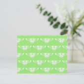 Gestormde Deco-vlinder - kalkgroen Briefkaart (Staand voorkant)