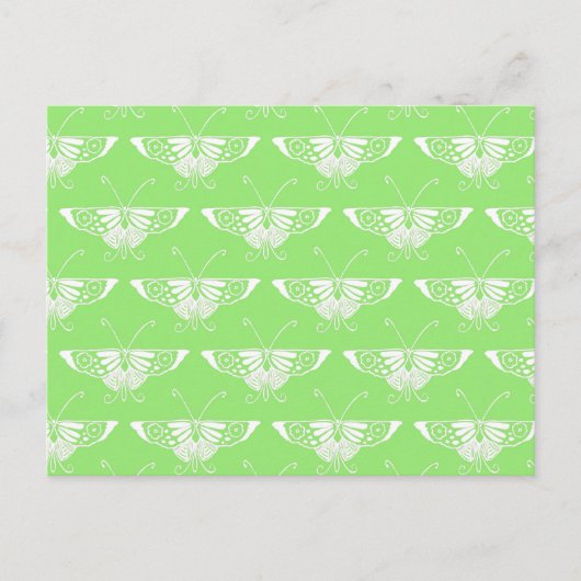 Gestormde Deco-vlinder - kalkgroen Briefkaart (Voorkant)