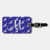 Gestormde Deco-vlinder - kobalt blauw Bagagelabel (Voorkant horizontaal)