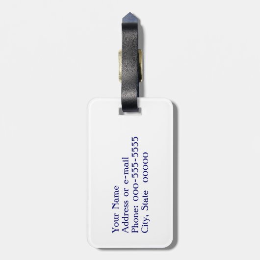 Gestormde Deco-vlinder - kobalt blauw Bagagelabel (Achterkant verticaal)