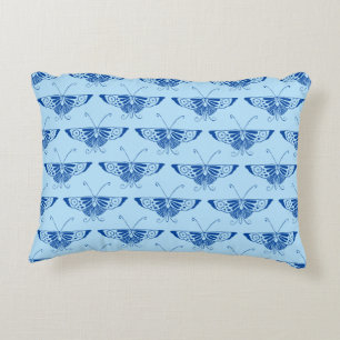 Gestormde Deco-vlinder - kobalt en bleek blauw Decoratief Kussen