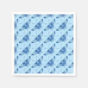 Gestormde Deco-vlinder - kobalt en bleek blauw Servetten