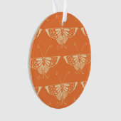 Gestormde Deco-vlinder - koraal sinaasappel Ornament (voorkant)