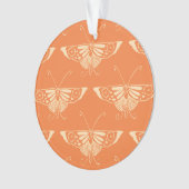 Gestormde Deco-vlinder - koraal sinaasappel Ornament (voorkant)