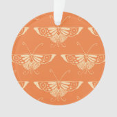 Gestormde Deco-vlinder - koraal sinaasappel Ornament (voorkant)