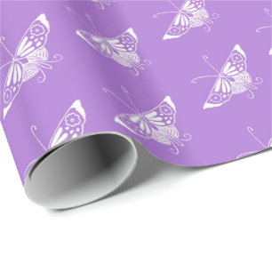 Gestormde Deco-vlinder - lavender Cadeaupapier
