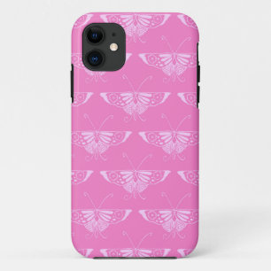 Gestormde Deco-vlinder - orchidee roze iPhone 11 Hoesje