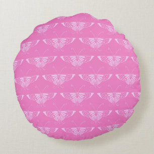 Gestormde Deco-vlinder - orchidee roze Rond Kussen