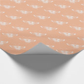 Gestormde Deco-vlinder - perzik Cadeaupapier (Hoek)