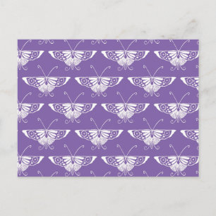 Gestormde Deco-vlinder - stoffig lila Briefkaart
