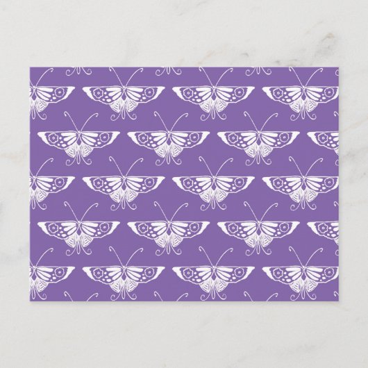 Gestormde Deco-vlinder - stoffig lila Briefkaart (Voorkant)