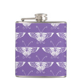 Gestormde Deco-vlinder - stoffig lila Heupfles (Voorkant)