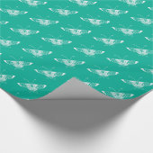 Gestormde Deco-vlinder - turquoise Cadeaupapier (Hoek)