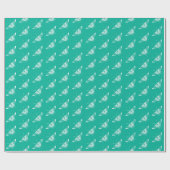 Gestormde Deco-vlinder - turquoise Cadeaupapier (Vlak)