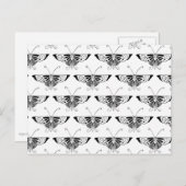 Gestormde Deco-vlinder - wit en zwart Briefkaart (Voorkant / Achterkant)
