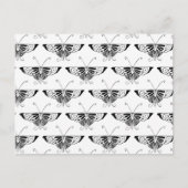 Gestormde Deco-vlinder - wit en zwart Briefkaart (Voorkant)