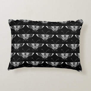 Gestormde Deco-vlinder - wit en zwart Decoratief Kussen