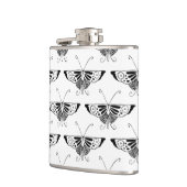 Gestormde Deco-vlinder - wit en zwart Heupfles (Links)
