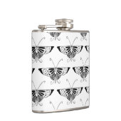 Gestormde Deco-vlinder - wit en zwart Heupfles (Rechts)