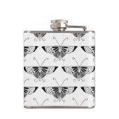 Gestormde Deco-vlinder - wit en zwart Heupfles (Achterkant)
