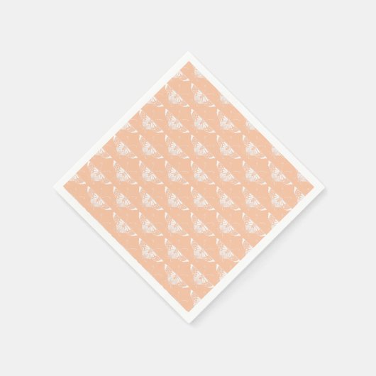 Gestormde Deco-vlinder - zachte perzik Servet (Hoek)