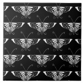 Gestormde Deco-vlinder - zwart-wit Tegeltje (Voorkant)