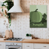 Gestormde groene pompoennaherfstcanvas afdrukken