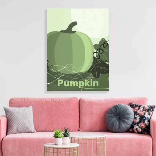 Gestormde groene pompoennaherfstcanvas afdrukken (Insitu (Woonkamer))