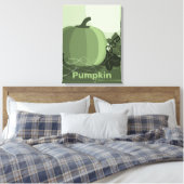 Gestormde groene pompoennaherfstcanvas afdrukken (Insitu (Slaapkamer))