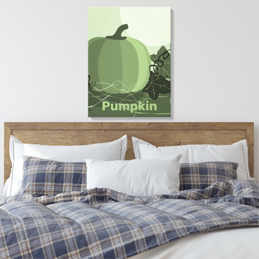 Gestormde groene pompoennaherfstcanvas afdrukken (Insitu (Slaapkamer))