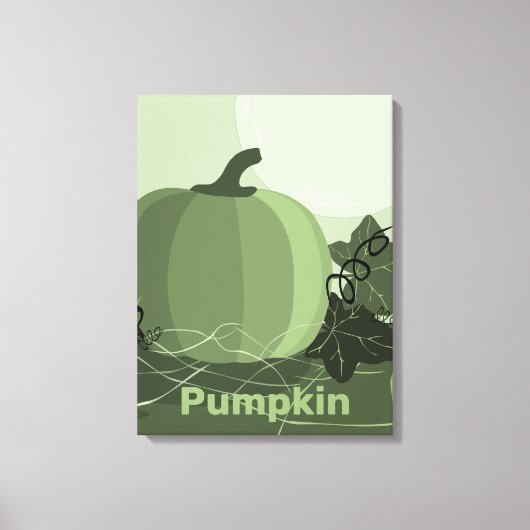 Gestormde groene pompoennaherfstcanvas afdrukken (Voorkant)