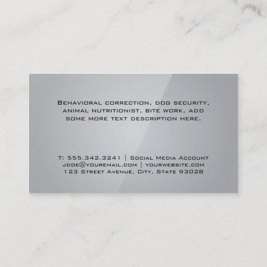 Gestormde hond Logo Visitekaartje (Achterkant)