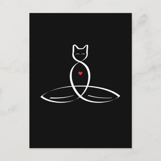 Gestormde kat-meester briefkaart (Voorkant)