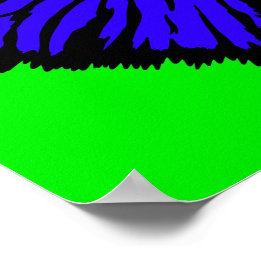 Gestormde Neon Blue Frilled-nekhagedis Poster (Hoek)