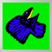 Gestormde Neon Blue Frilled-nekhagedis Poster (Voorkant)