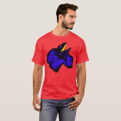 Gestormde Neon Blue Frilled-nekhagedis T-shirt (Voorkant volledig)