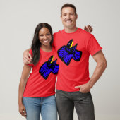 Gestormde Neon Blue Frilled-nekhagedis T-shirt (Unisex)